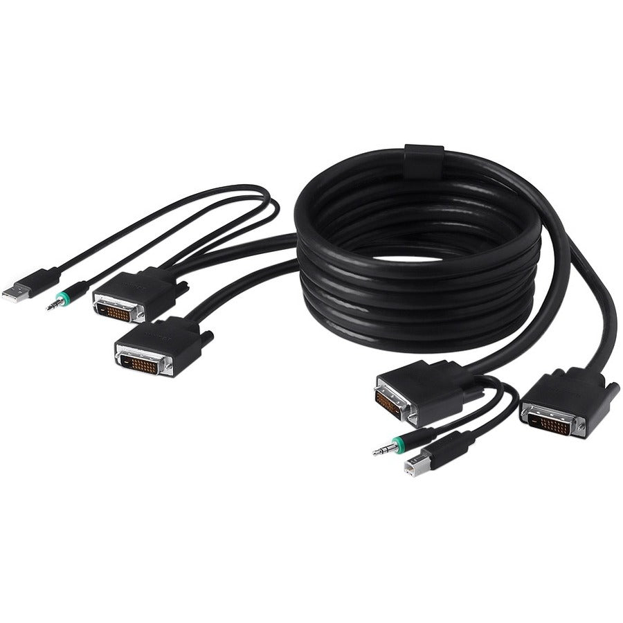 Câble Belkin TAA 2 DVI/USB/AUD SKVM, DVI-D M/M ; USB A/B, 10' F1D9014B10T