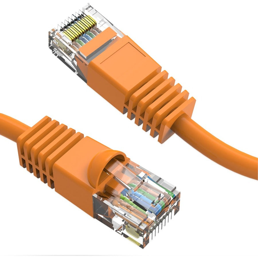 Câble de raccordement Axiom 1FT CAT6 UTP 550 MHz avec gaine moulée anti-accroc (orange) C6MB-O1-AX