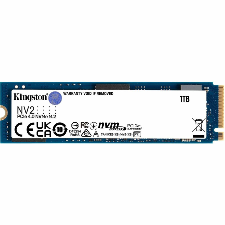 Disque SSD Kingston NV2 1 To - M.2 2280 interne - PCI Express NVMe (PCI Express NVMe 4.0) SNV2S/1000GBK