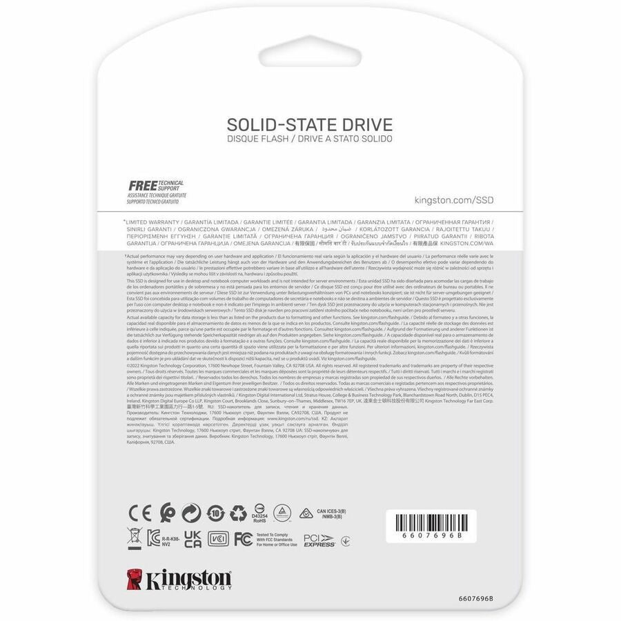Disque SSD Kingston NV2 1 To - M.2 2280 interne - PCI Express NVMe (PCI Express NVMe 4.0) SNV2S/1000GBK