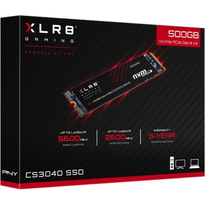 Disque SSD PNY XLR8 CS3040 500 Go - M.2 2280 interne - PCI Express NVMe (PCI Express NVMe 4.0 x4) M280CS3040-500-RB