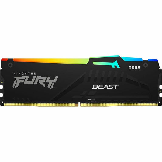 Kingston 64 Go (4x16 Go) DDR5 5600MT/s CL40 FURY Beast Noir RVB XMP KF556C40BBAK4-64