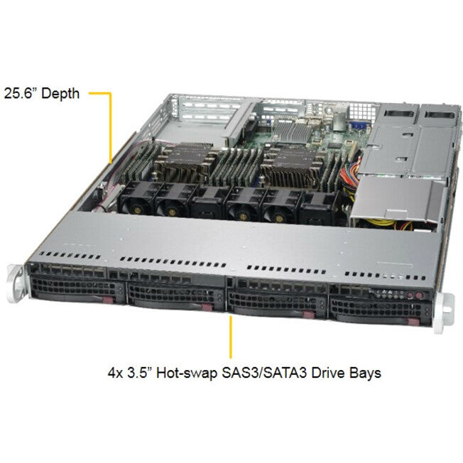 Système Barebone SuperMicro SuperServer 6019P-WTR - Montable en rack 1U - Socket P LGA-3647 - Prise en charge de 2 processeurs SYS-6019P-WTR