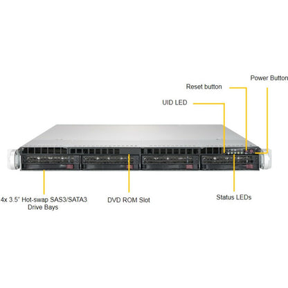 Système Barebone SuperMicro SuperServer 6019P-WTR - Montable en rack 1U - Socket P LGA-3647 - Prise en charge de 2 processeurs SYS-6019P-WTR