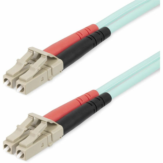 Câble à fibre optique multimode LC/UPC vers LC/UPC OM4 de 25 m (82 pi), 50/125 µm, 100G, faible perte d'insertion, cordon de raccordement à fibre optique LSZH 450FBLCLC25
