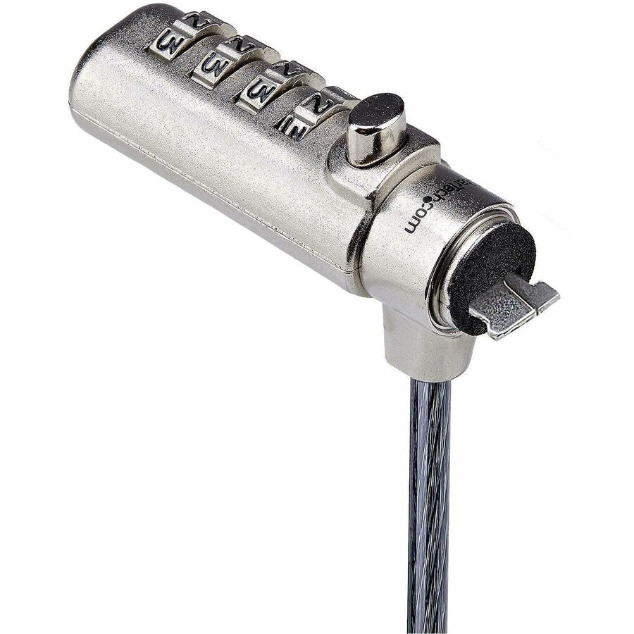 StarTech.com Câble de verrouillage Slim Lock K-Slot, 2 m, combinaison de verrouillage, sécurité antivol de bureau pour ordinateur portable/notebook SSTDC4D-LAPTOP-LOCK