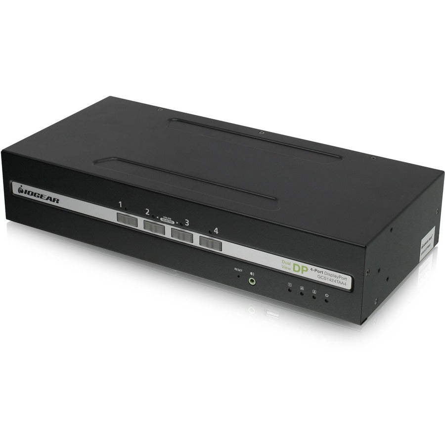 Commutateur KVM sécurisé DisplayPort Dual View 4 ports IOGEAR avec audio GCS1424TAA4