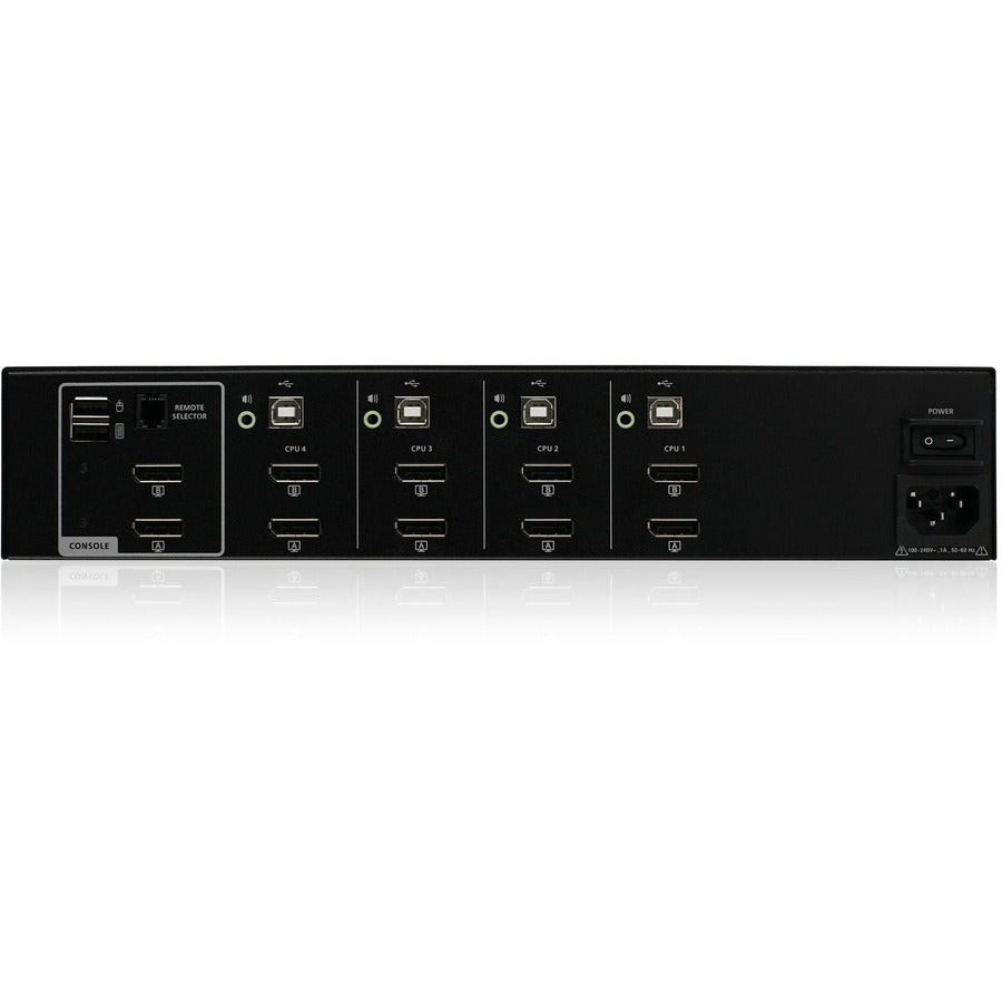Commutateur KVM sécurisé DisplayPort Dual View 4 ports IOGEAR avec audio GCS1424TAA4