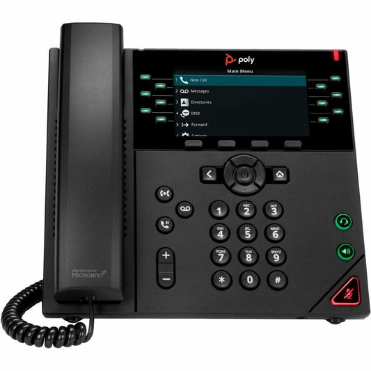 Téléphone IP Poly VVX 450 - Remis à neuf - Avec fil - Avec fil - Bureau, montage mural - Noir 89B75AA#ABA