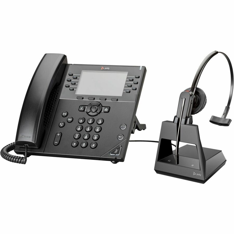 Téléphone IP Poly VVX 450 - Remis à neuf - Avec fil - Avec fil - Bureau, montage mural - Noir 89B75AA#ABA