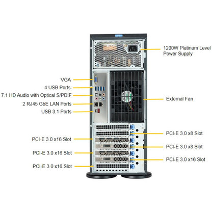 Supermicro SuperWorkstation 7049A-T Barebone System - 4U Tower - Socket P LGA-3647 - 2 x Processor Support SYS-7049A-T