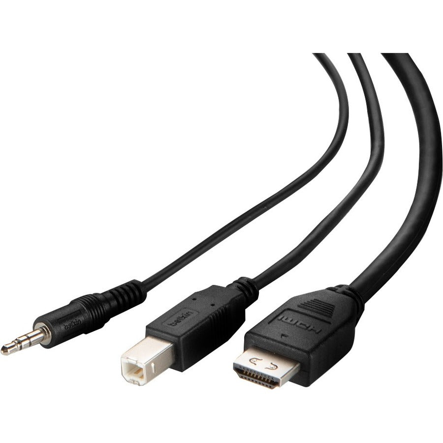 Câble Belkin TAA DVI vers HDMI/USB/AUD, vidéo MM ; USB A/B, 6' F1DN1CCBL-DH6T