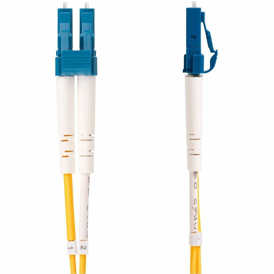 StarTech.com Câble fibre optique duplex monomode LC vers SC (UPC) OS2 de 15 m (49,2 pi), 9/125, 100G, faible perte d'insertion, cordon de raccordement fibre LSZH SMLCSC-OS2-15M
