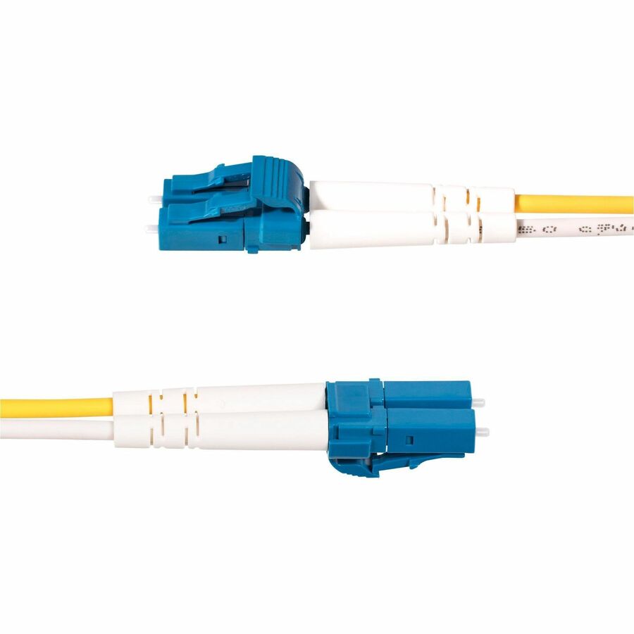 StarTech.com Câble fibre optique duplex monomode LC vers SC (UPC) OS2 de 15 m (49,2 pi), 9/125, 100G, faible perte d'insertion, cordon de raccordement fibre LSZH SMLCSC-OS2-15M