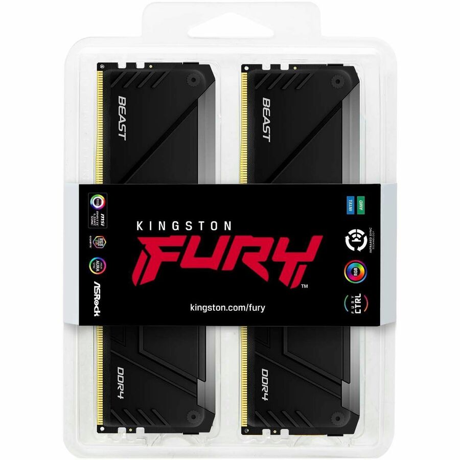 Kit de mémoire Kingston FURY Beast 128 Go (4 x 32 Go) DDR4 SDRAM KF432C16BB2AK4/128