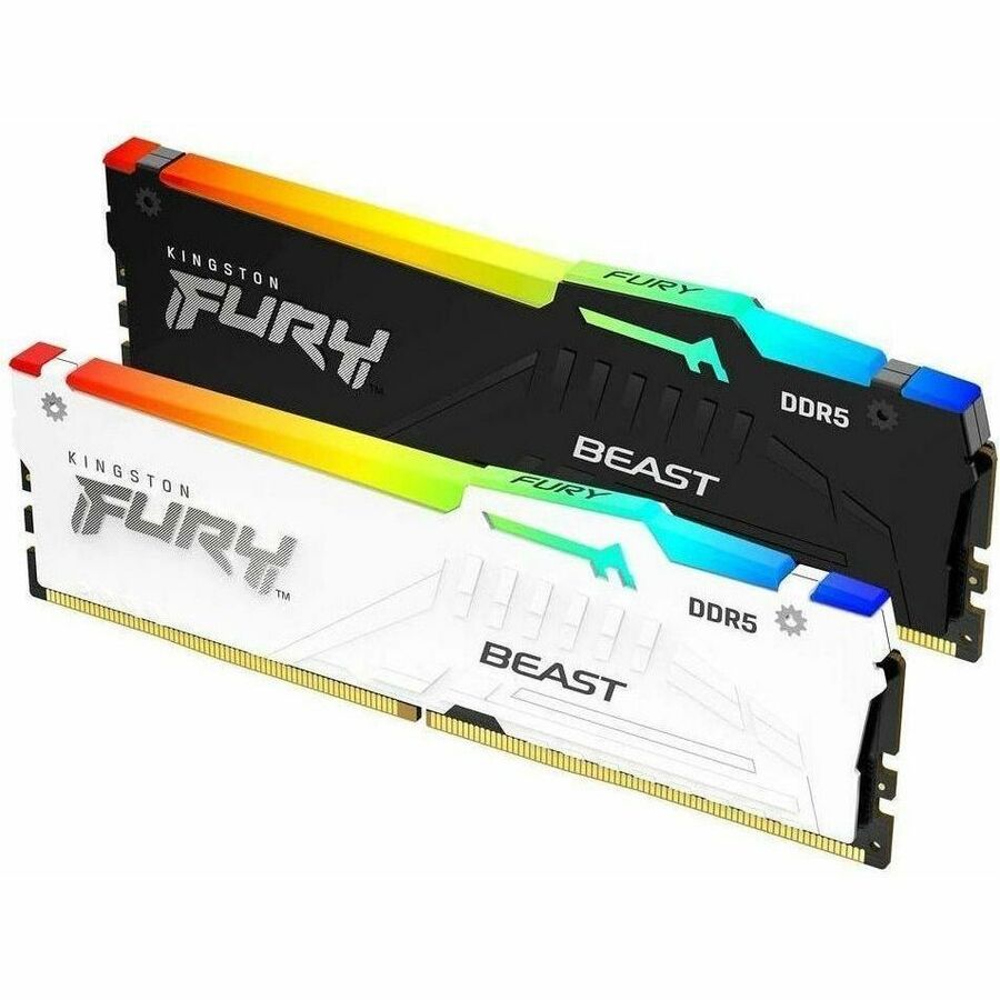 Kingston 32 Go (1 x 32 Go) DDR5 6 000 MT/s CL30 FURY Beast Blanc RVB EXPO KF560C30BWEA-32