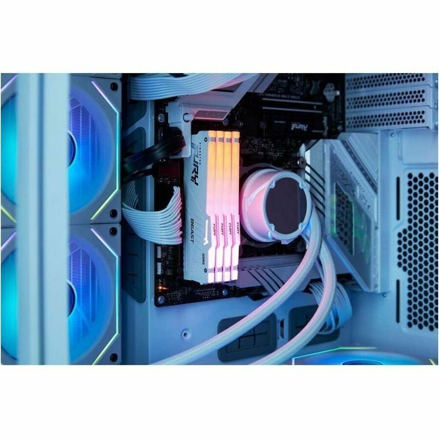 Kingston 32 Go (1 x 32 Go) DDR5 6 000 MT/s CL30 FURY Beast Blanc RVB EXPO KF560C30BWEA-32