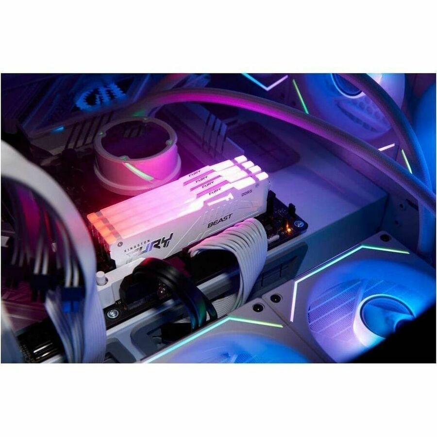 Kingston 32 Go (1 x 32 Go) DDR5 6 000 MT/s CL30 FURY Beast Blanc RVB EXPO KF560C30BWEA-32
