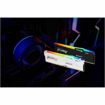 Kingston 32 Go (1 x 32 Go) DDR5 6 000 MT/s CL30 FURY Beast Blanc RVB EXPO KF560C30BWEA-32