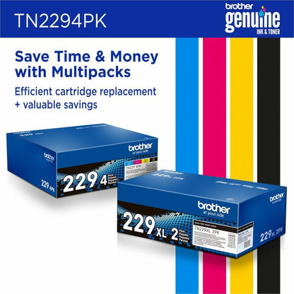Cartouche de toner laser Brother d'origine à rendement standard - Multipack - Noir, cyan, magenta, jaune - Lot de 4 TN2294PK