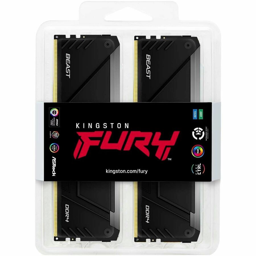 Kit de mémoire Kingston FURY Beast 64 Go (4 x 16 Go) DDR4 SDRAM KF426C16BB12AK4/64
