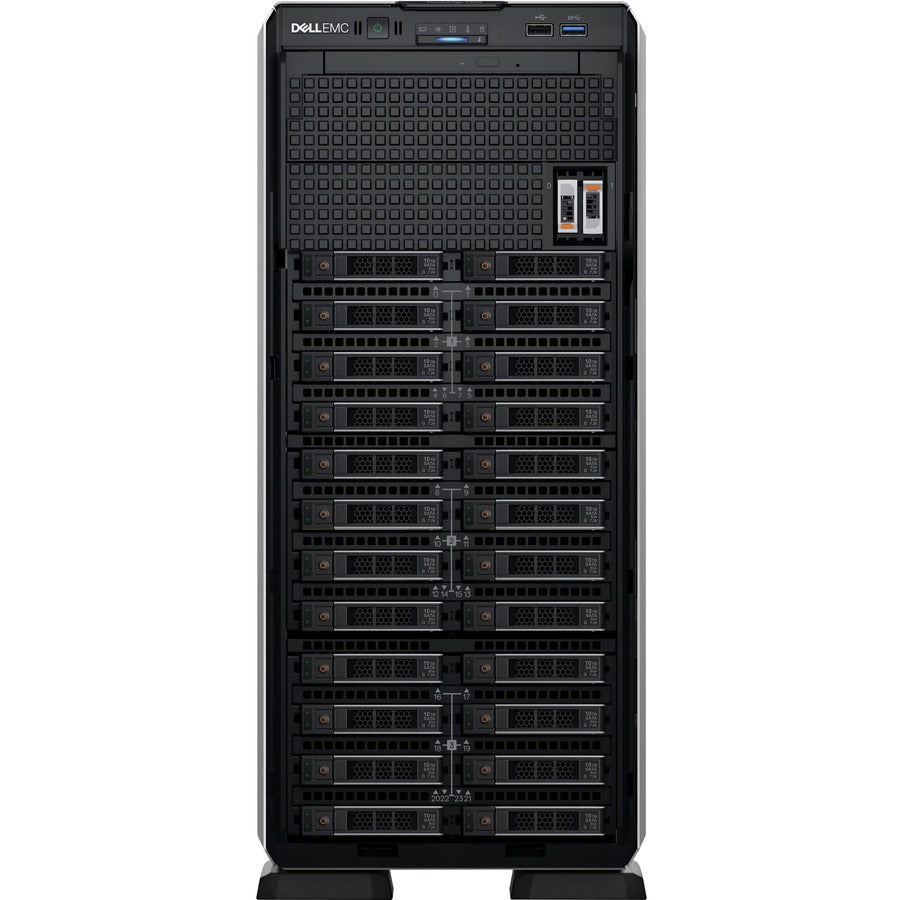 Serveur tour Dell EMC PowerEdge T550 5U - Intel Xeon Silver 4310 2,10 GHz - 16 Go RAM - 480 Go SSD - Contrôleur SAS 12 Gbit/s C4T52