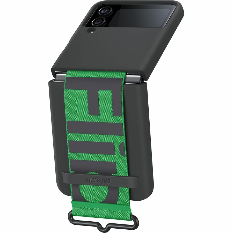 Coque en silicone avec lanière pour Samsung Galaxy Z Flip4 EF-GF721TBEGCA