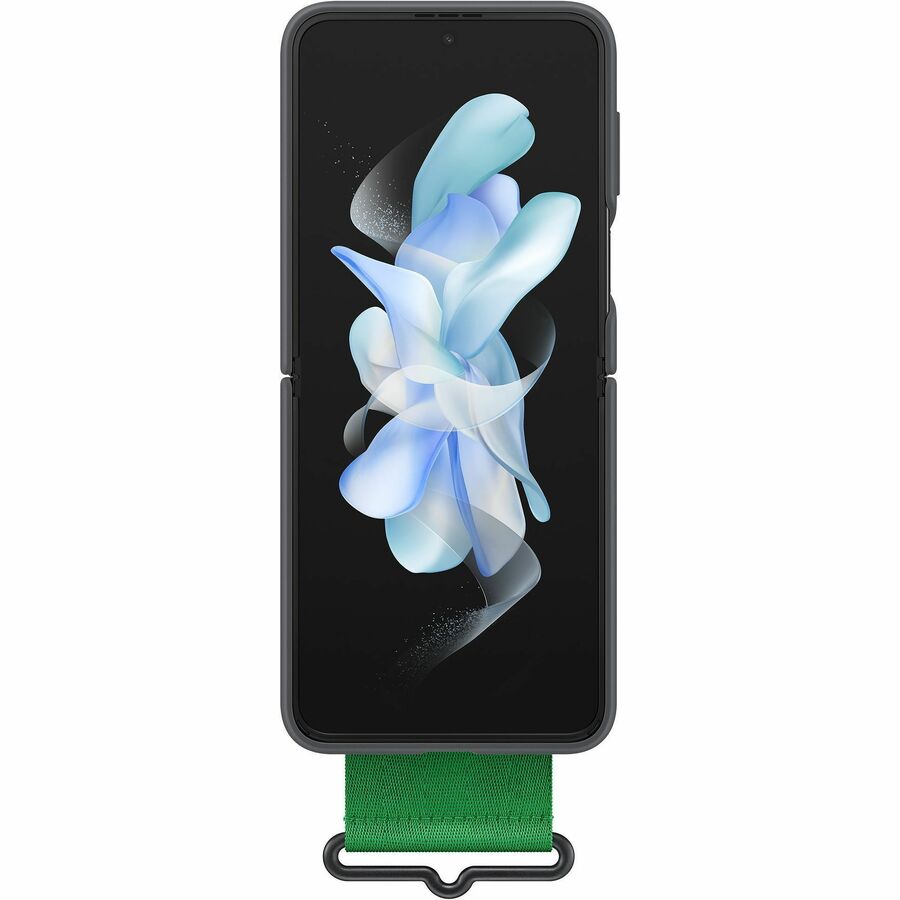 Coque en silicone avec lanière pour Samsung Galaxy Z Flip4 EF-GF721TBEGCA