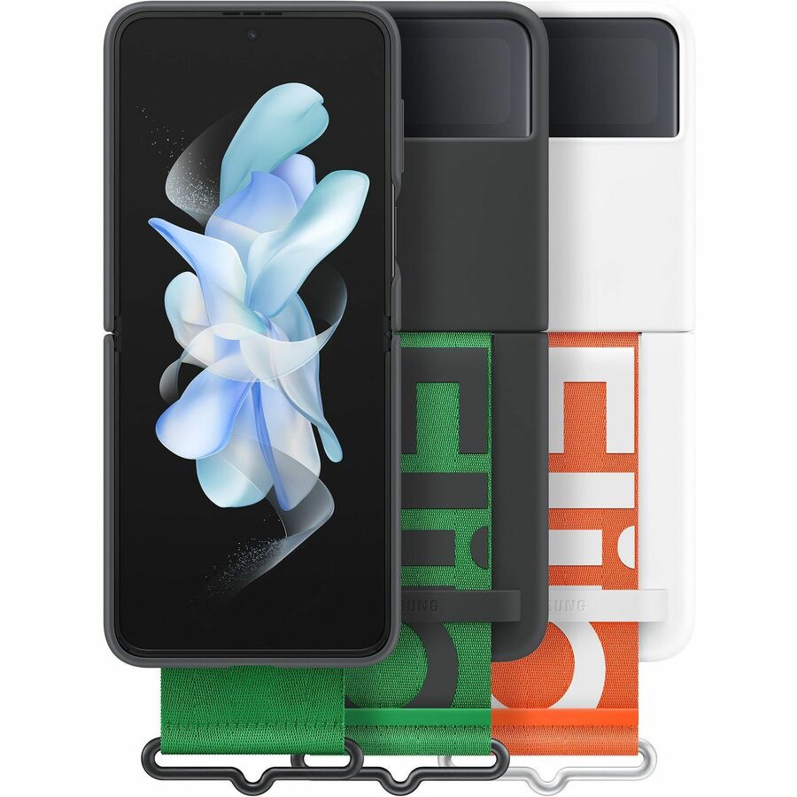 Coque en silicone avec lanière pour Samsung Galaxy Z Flip4 EF-GF721TBEGCA