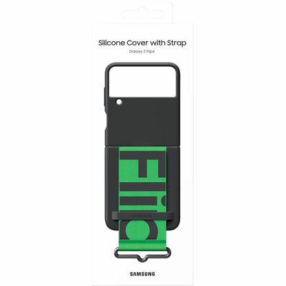 Coque en silicone avec lanière pour Samsung Galaxy Z Flip4 EF-GF721TBEGCA