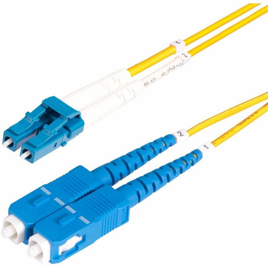 Câble fibre optique duplex monomode LC vers SC (UPC) OS2 de 1 m (3,3 pi), 9/125, 100G, faible perte d'insertion, cordon de raccordement fibre LSZH SMLCSC-OS2-1M