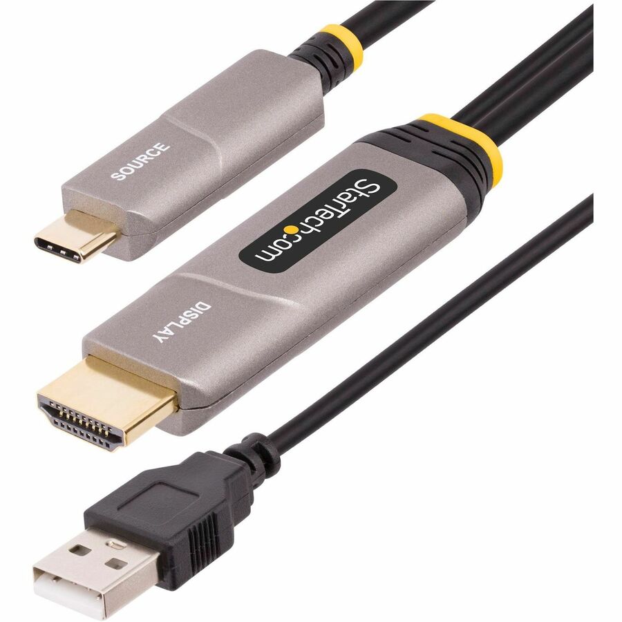 Câble optique actif (AOC) USB-C vers HDMI 2.0 StarTech.com de 15,2 m (50 pi), 4K 60 Hz, câble adaptateur USB Type-C vers HDMI, classé CL3 146B-USBC-HDMI4K-AOC
