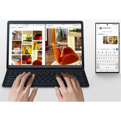 Samsung Keyboard/Cover Case (Book Fold) Samsung Galaxy Tab S9+, Galaxy Tab S9 FE+ Tablet, Stylus - French, English Keyboard - Black EF-DX810BBEGCA