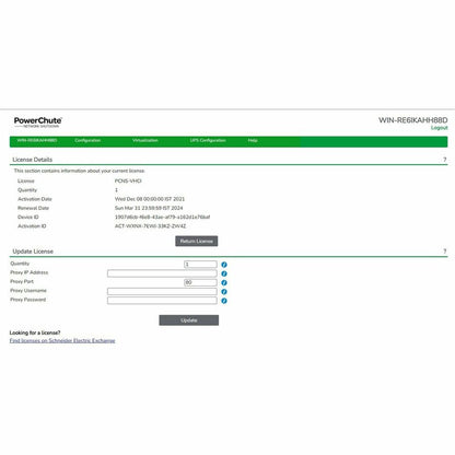Licence numérique APC by Schneider Electric, PowerChute Network Shutdown pour la virtualisation et l'HCI, licence 1 an SWPCNS1Y-DIGI