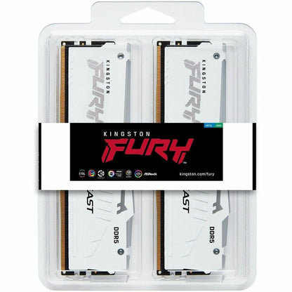 Kingston 32 Go (2 x 16 Go) DDR5 6 000 MT/s CL30 FURY Beast Blanc RVB EXPO KF560C30BWEAK2-32