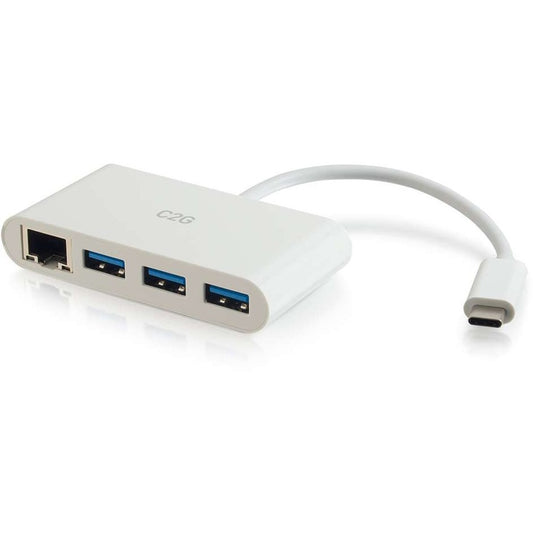 Hub USB C Ethernet et USB 3 ports C2G - Blanc 29746
