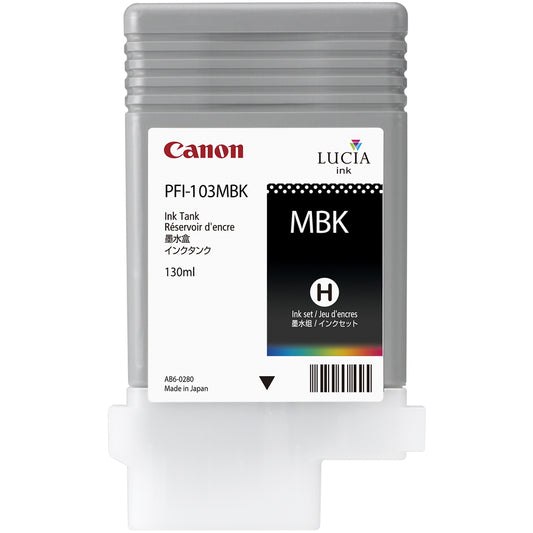 Cartouche d'encre à jet d'encre d'origine Canon PFI-103MBK - Pack noir mat 2211B001