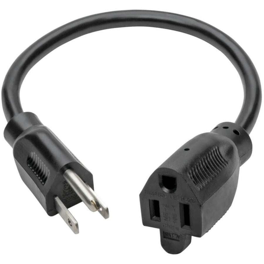 Câble d'extension de cordon d'alimentation Tripp Lite 1 pi 5-15P vers 5-15R 10 A 18 AWG 1 pi P022-001