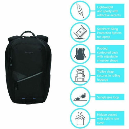 Sacoche de transport (sac à dos) Targus Transpire TBB633GL pour ordinateur portable de 14" à 16", station de travail - Noir TBB633GL
