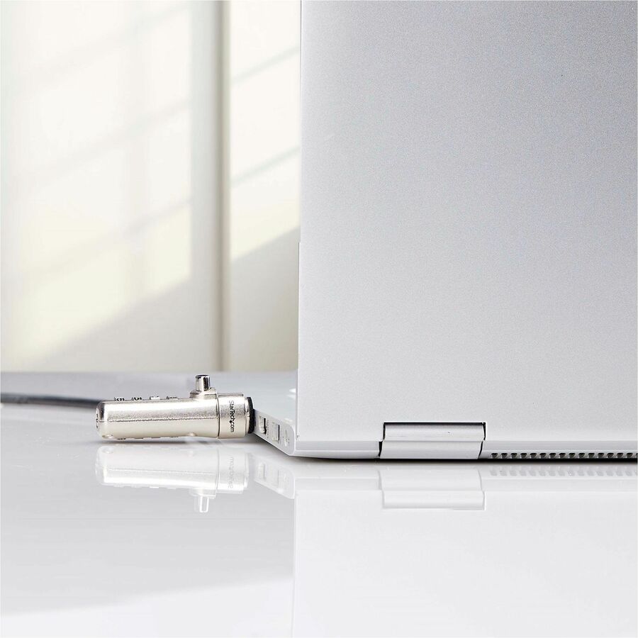 StarTech.com Câble de verrouillage à combinaison Slim Lock Nano compatible avec slot, 2 m, sécurité antivol de bureau pour ordinateur portable SNANOC4D-LAPTOP-LOCK