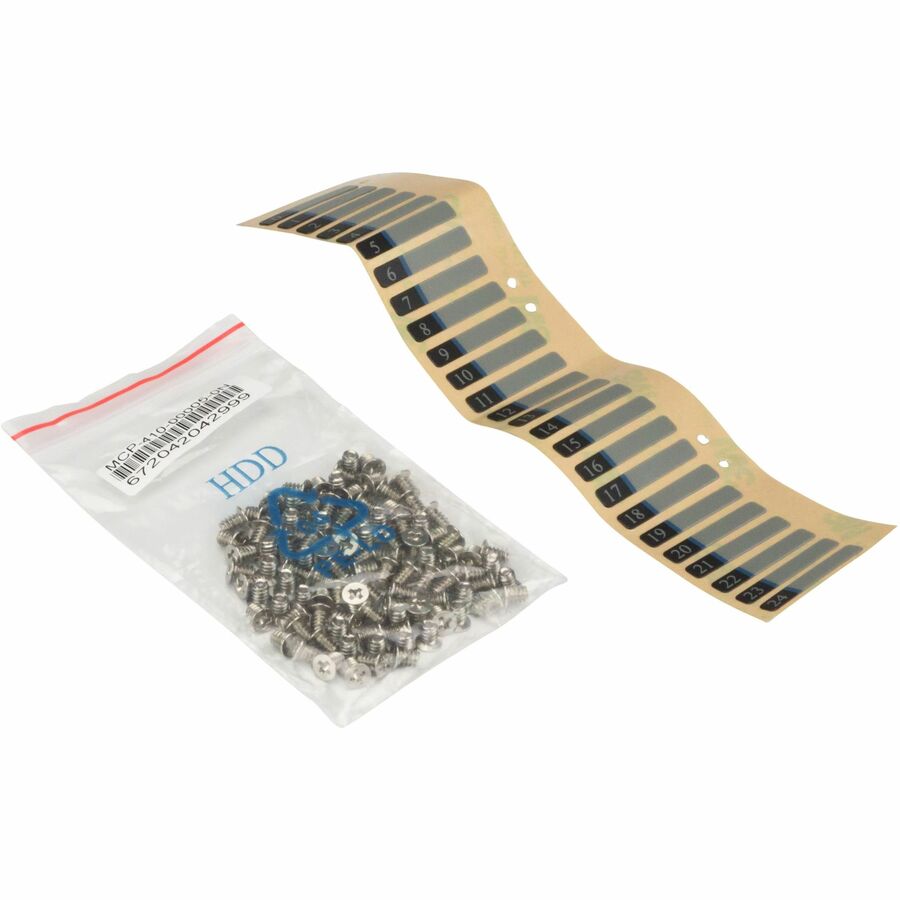 Sachet de vis plates Supermicro #6-32 (100 pièces) et étiquette pour plateau de disque dur 3,5" échangeable à chaud 24x MCP-410-00005-0N