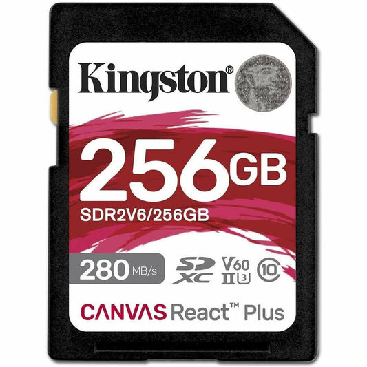 Kingston Canvas React Plus 256 Go Classe 10/UHS-II (U3) V60 SDXC SDR2V6/256 Go