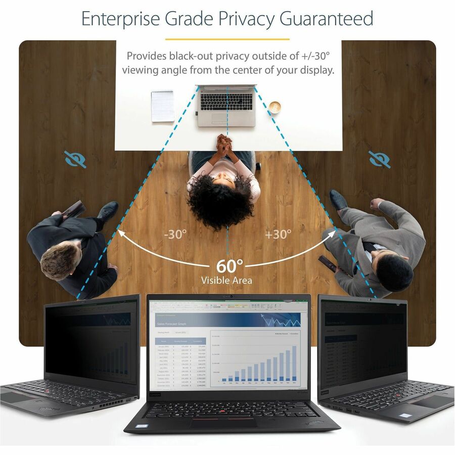 StarTech.com Filtre de confidentialité pour ordinateur portable 17,3 pouces 16:9, écran de confidentialité antireflet avec réduction de la lumière bleue de 51 %, angle de vue de +/- 30°, mat/brillant 173L-PRIVACY-SCREEN