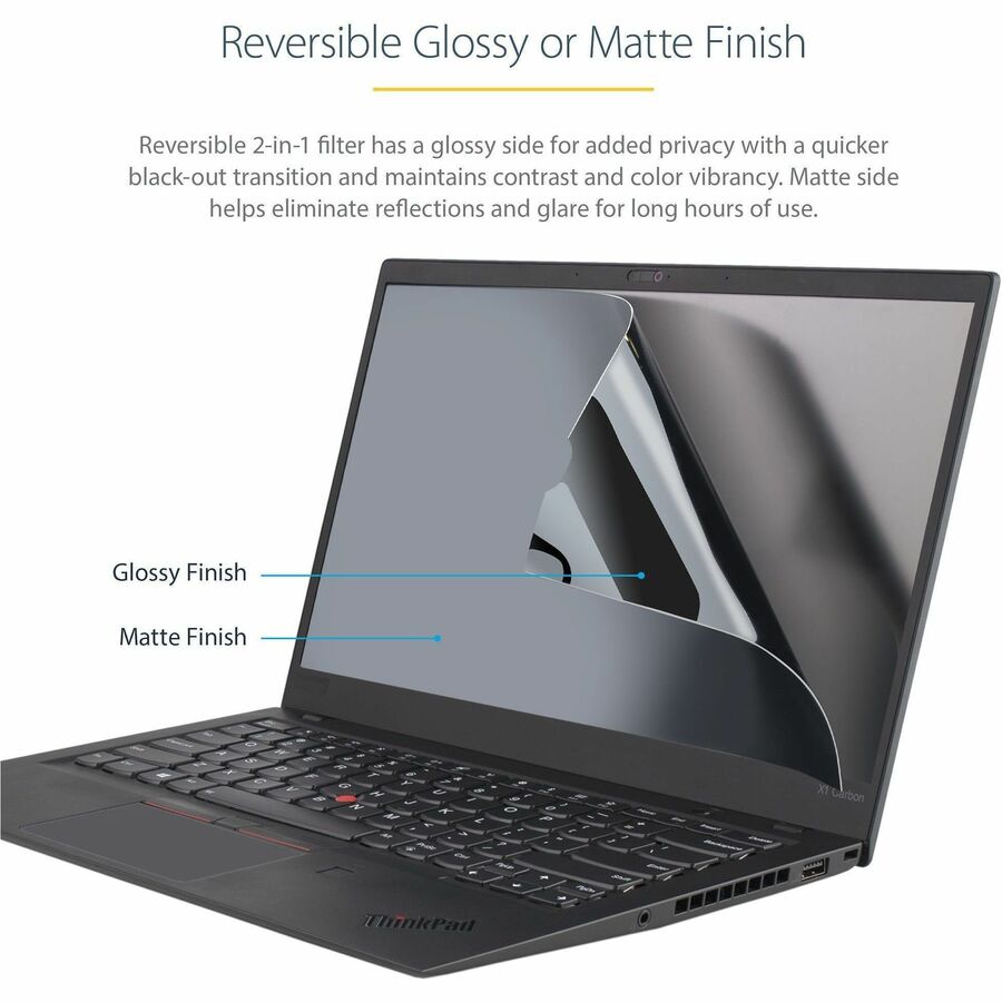 StarTech.com Filtre de confidentialité pour ordinateur portable 17,3 pouces 16:9, écran de confidentialité antireflet avec réduction de la lumière bleue de 51 %, angle de vue de +/- 30°, mat/brillant 173L-PRIVACY-SCREEN