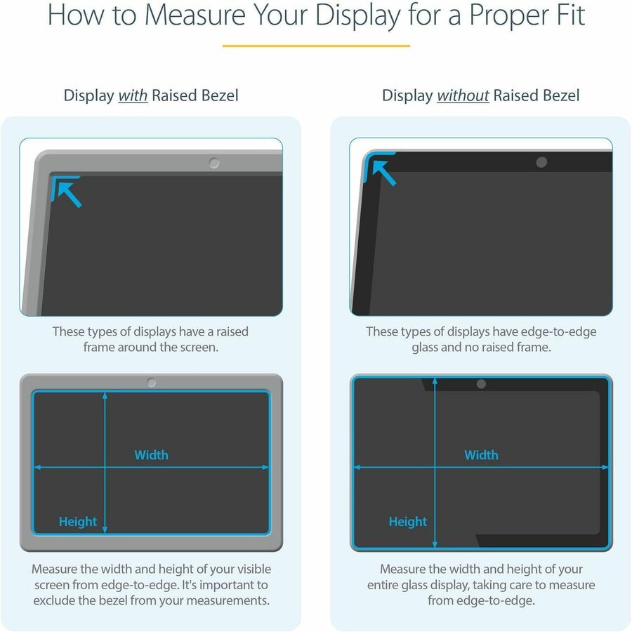 StarTech.com Filtre de confidentialité pour ordinateur portable 17,3 pouces 16:9, écran de confidentialité antireflet avec réduction de la lumière bleue de 51 %, angle de vue de +/- 30°, mat/brillant 173L-PRIVACY-SCREEN