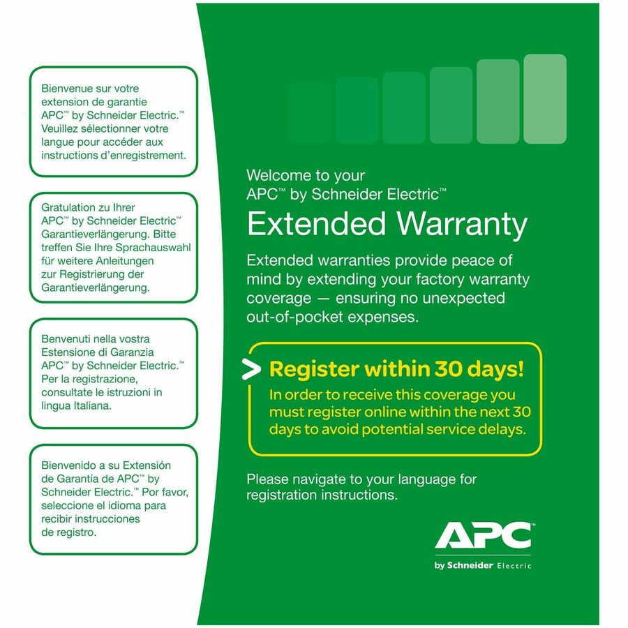 Pack de service APC by Schneider Electric - Garantie étendue - 1 an - Garantie WBEXTWAR1YR-AC-01