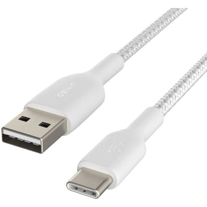 Câble tressé USB-C vers USB-A de Belkin (1 m, blanc) CAB002BT1MWH