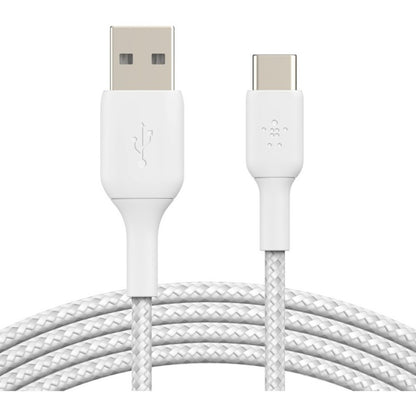 Câble tressé USB-C vers USB-A de Belkin (1 m, blanc) CAB002BT1MWH
