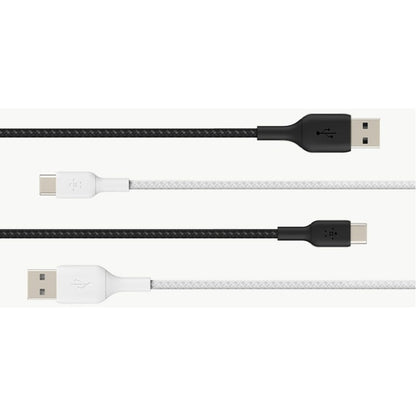 Câble tressé USB-C vers USB-A de Belkin (1 m, blanc) CAB002BT1MWH