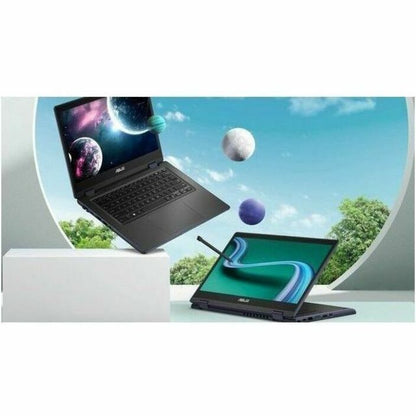 Asus BR1402F BR1402FGA-EN21T-CA Ordinateur portable 2 en 1 convertible et robuste avec écran tactile 14 pouces - Full HD - Intel N-Series N200 - 8 Go - Gris minéral BR1402FGA-EN21T-CA